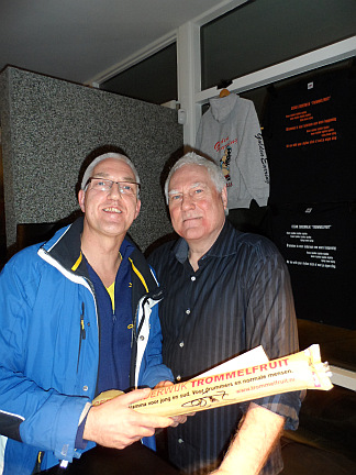 Casper Roos & Cesar Zuiderwijk after show Trommelfruit Dakota Theater Den Haag March 01, 2013